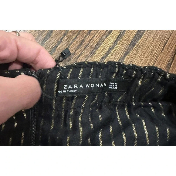 ZARA BLACK AND GOLD OFF THE SHOULDER TOP Size‎ Medium. Perfect Sexy Top - Picture 6 of 8